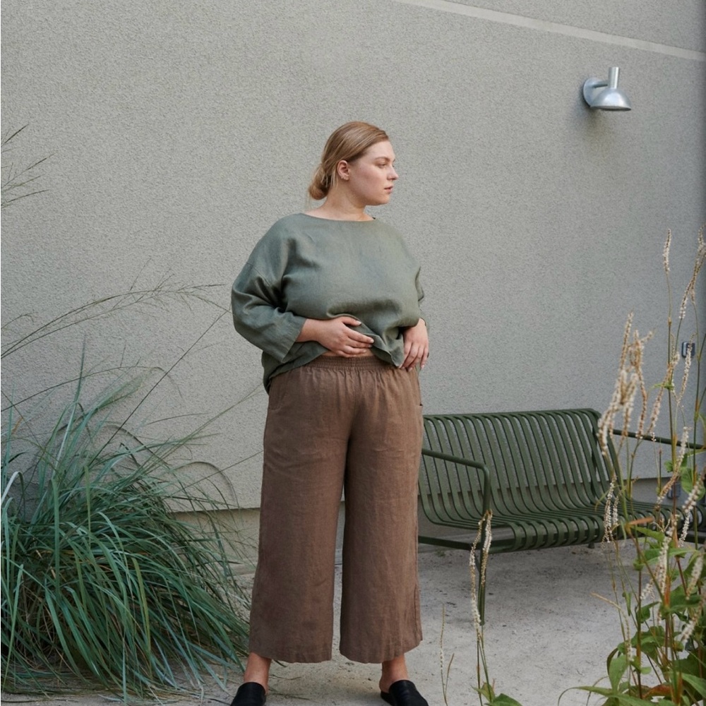 Linenfox Ocean Linen Trousers in Cacao